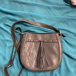 Gray like new crossbody with tassel